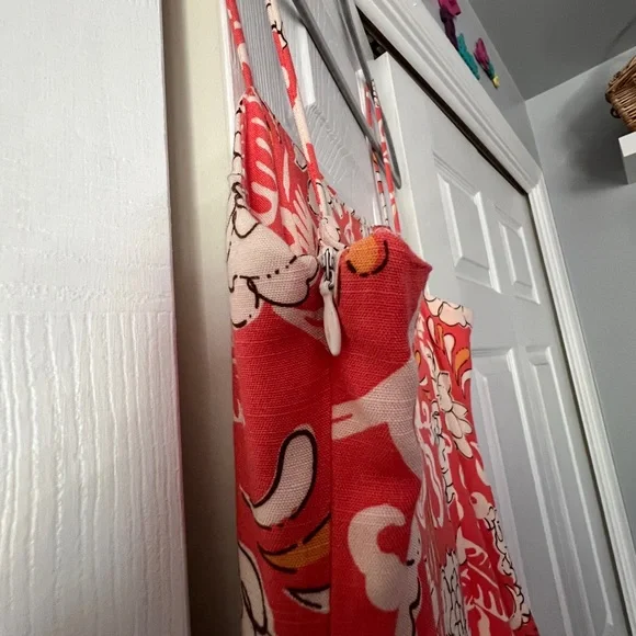 Zara Coral and Cream Floral Dress - Picture 12 of 13